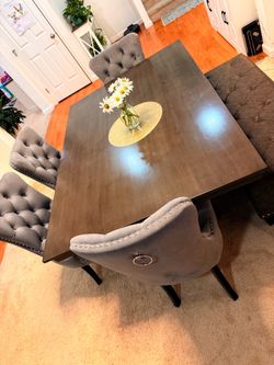 Dining table with storage and 4 chairs