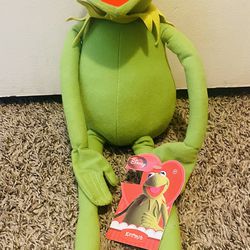 Disney Rare Valentine's Kermit the Frog &Missing Red Heart.