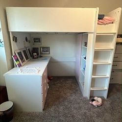 Loft Twin Bed, Desk, Dresser! (ikea)