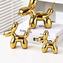 New Ballon Dog 3 Piece Set Ceramic New 
