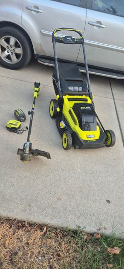 Ryobi 40V HP Brushless Push Lawn Mower with String Trimmer