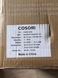 COSORI Pro Gen 2 Air Fryer 5.8QT Model CP168-AF Black 13 Functions for Sale  in San Diego, CA - OfferUp