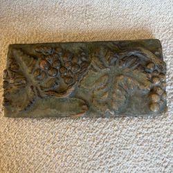 Ceramic grape relief, clay tile