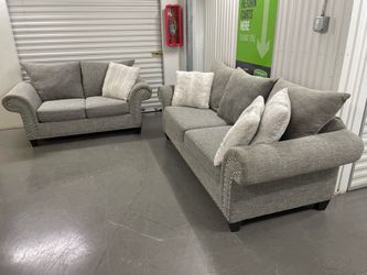 Free Delivery - Nice Modern Grey Couch Set