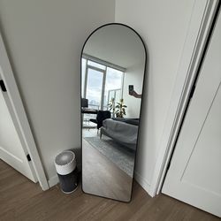 Black metal full length mirror