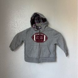 The children’s place Toddler Gray Football Zip-Up Hoodie size 18-24 months
