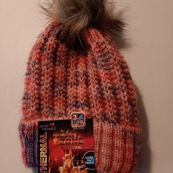 Thermal Winter Knit Hat With Pom Pom