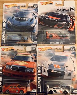 Hot Wheels 3 Premium Car Culture real riders 2/5, 4/5 & 5/5 and 1 project cars 2 premium real riders 2Acuras, Audi, Mercedes Benz