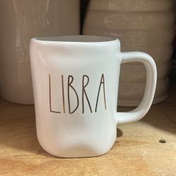 Rae Dunn “LIBRA” White Mug With Gold Writing