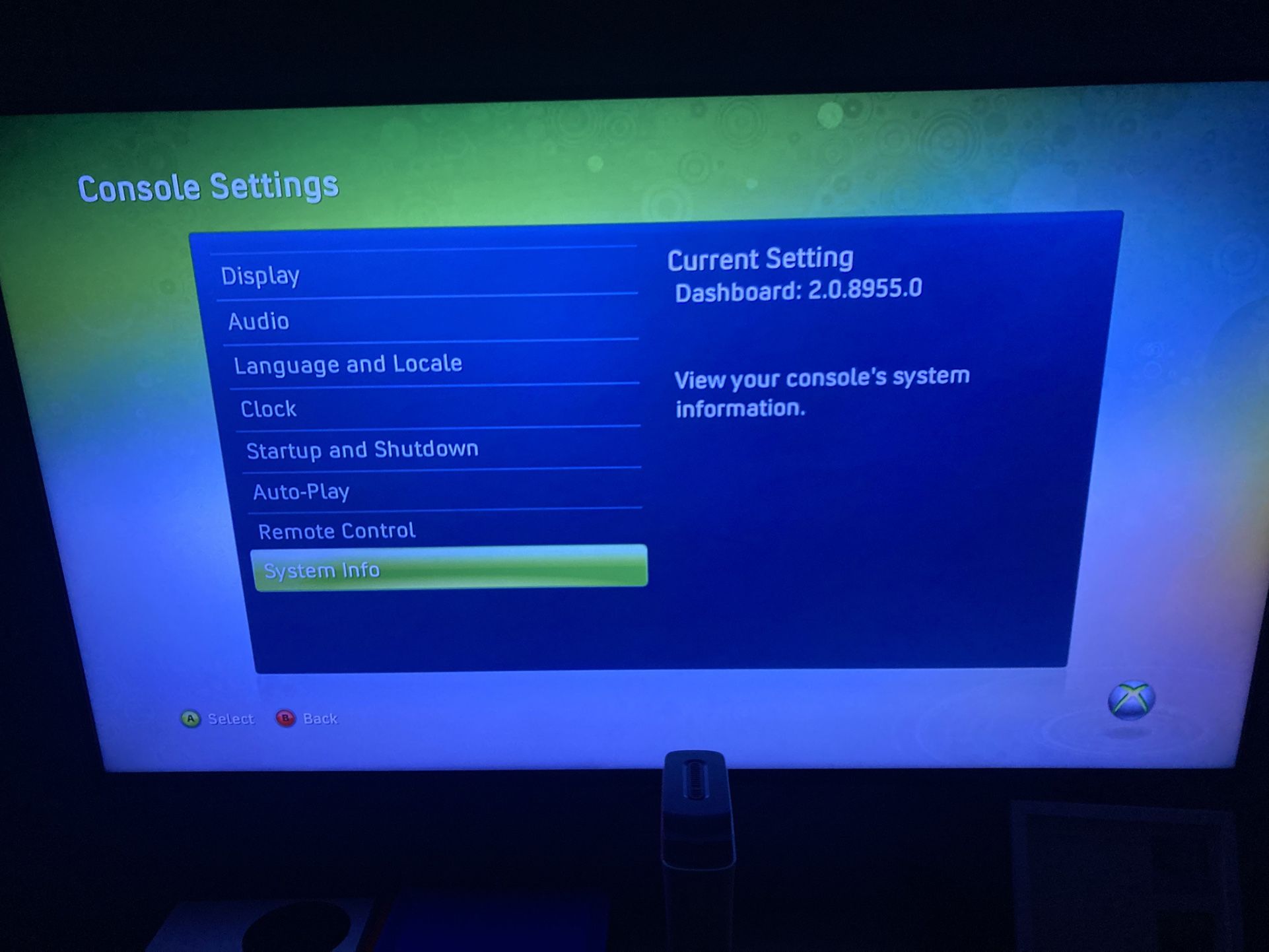 Xbox 360 on NXE Dashboard (console only)