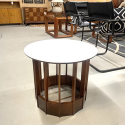 Round Mid-Century Modern Side Table