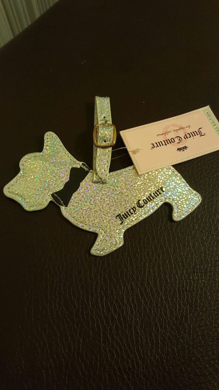 Juicy Couture La Collection Sparkly Scottish Terrier Dog Luggage tag