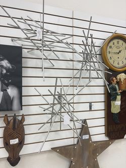 Wall art silver are a set of three