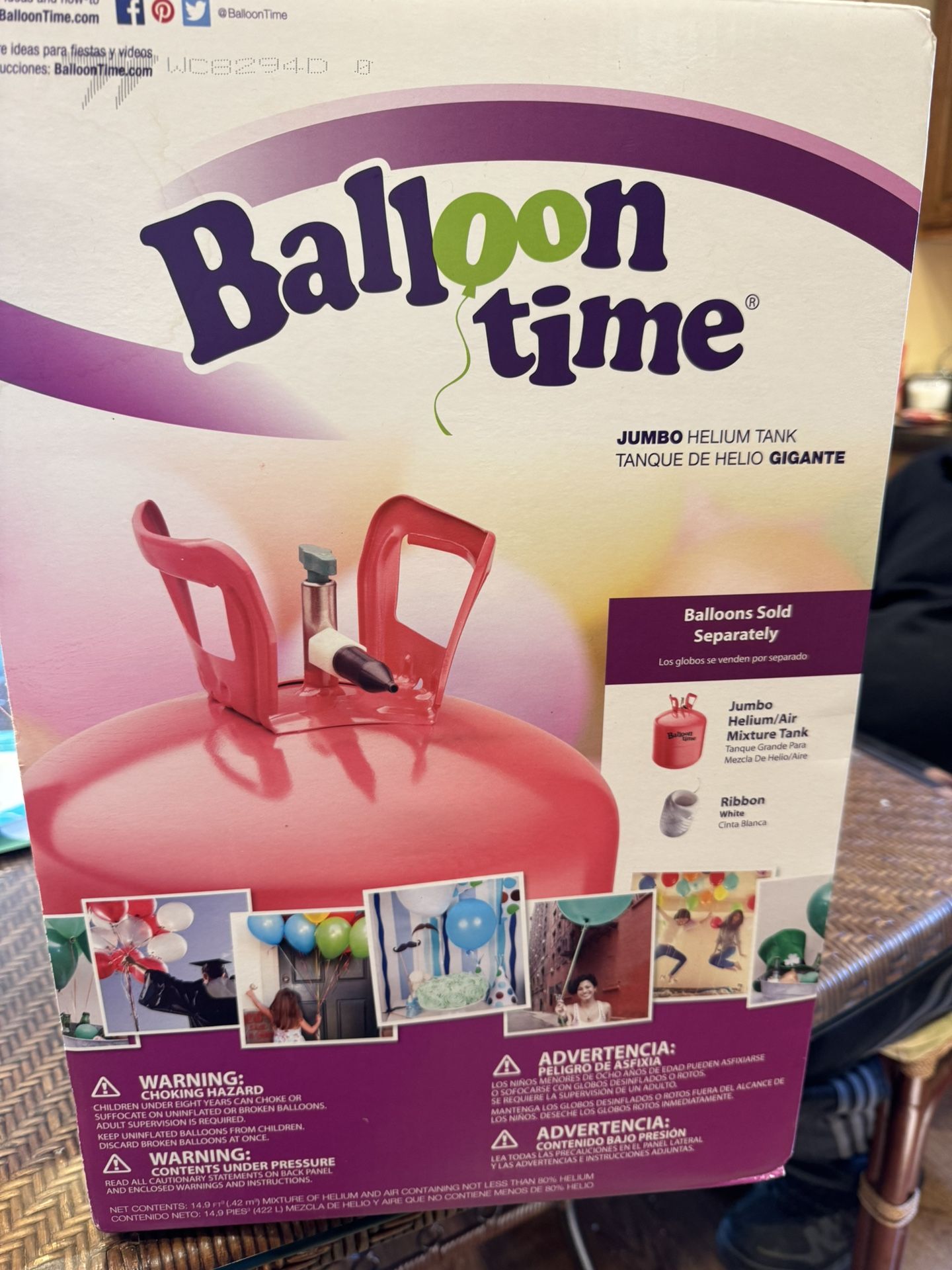 New Balloon Time Jumbo Helium Tank Blend Kit comes with White ribbon