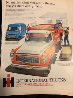 Vintage International Trucks Print Advertisement