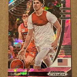 2020 Panini Prizm Draft Picks Lamelo Ball Pink Cracked Ice #3 Rookie Card