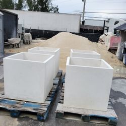 Concrete Large Square Planter or Water Fountain / Cement Stone Backyard Patio Pots Garden Planters / Outdoor Fountains