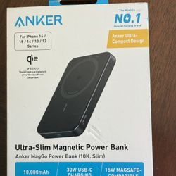 Anker MagGo 10K Ultra‑Slim Power Bank A1664 – NEW SEALED MagSafe/Qi2  
