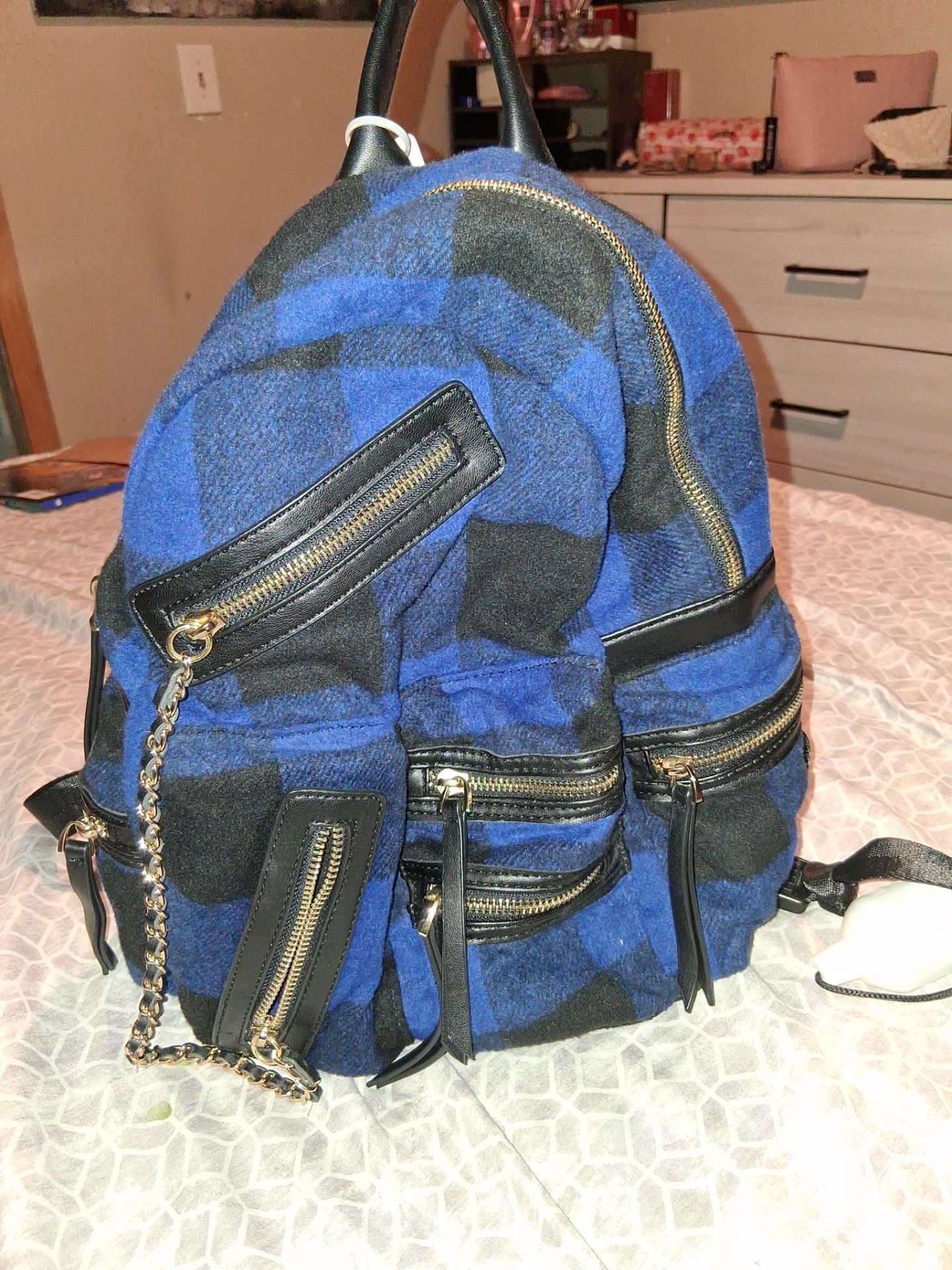 Black and blue bag