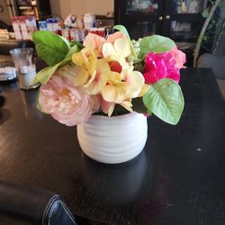 Ceramic Vase With Artificial Flowers