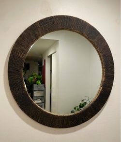 West Elm Round Rattan Wall Mirror (Black) - DIY Project