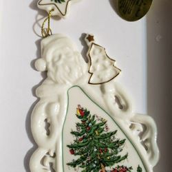 Danbury Mint Christmas Santa/tree Ornament