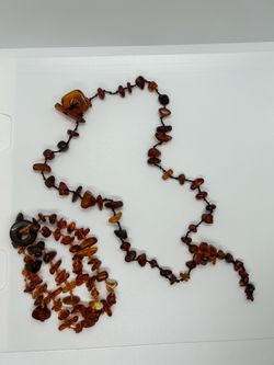 Authentic Baltic Amber Chip Necklace and bracelet set