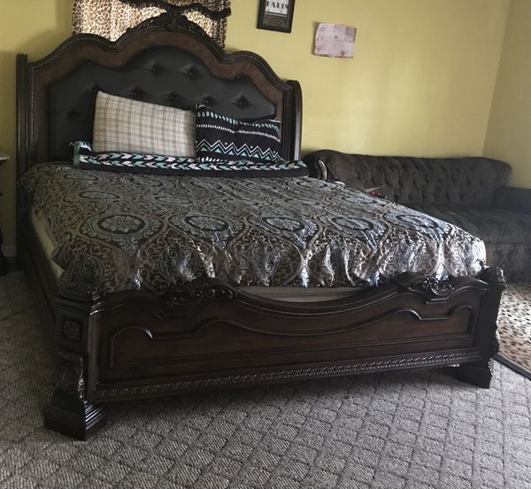 Ashley furniture king size bed frame with mattress and box spring for