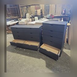 Five and eight drawers dresser with rails