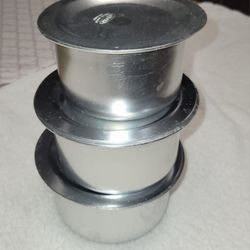 Set of 3 Kitchen Storage Pots (Aluminum)