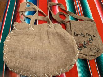 Handmade Burlap Tote Bags Set of 2