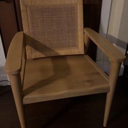 Wood With Cane Back accent Chair 