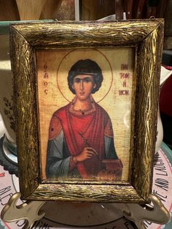 Saint Panteleimon Framed Orthodox Icon