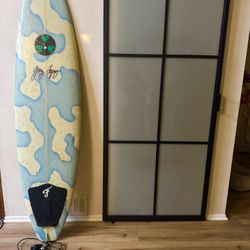 6’8” Gerry Lopez “Alta Mo” Camouflage Surfboard – 1990s – $2,500