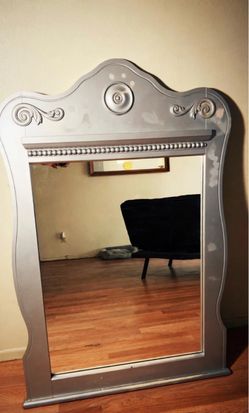 Large Silver Ornate Mirror