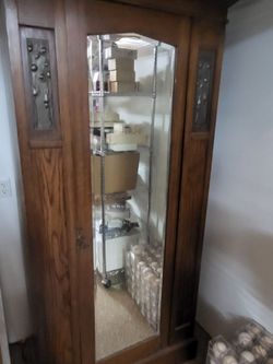 Antique wardrobe armoire mirrored hall closet?