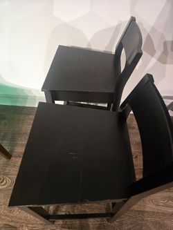 2 Bar Stools with Backrest in black