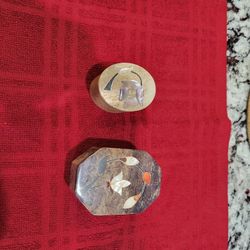 Vintage Carved Soap Stone Jewelry Box