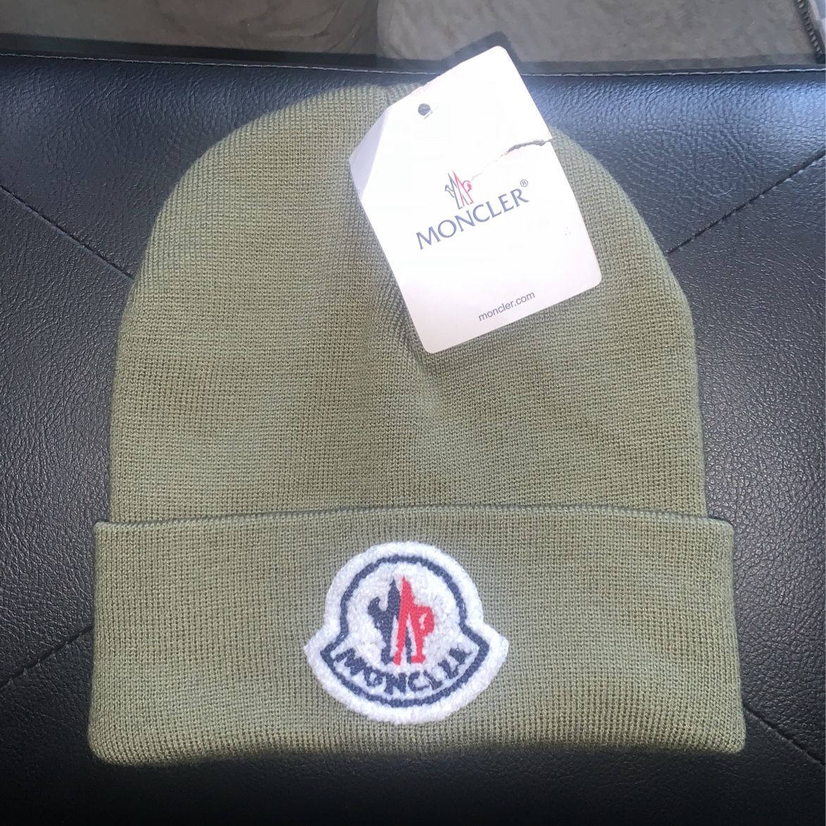 Olive green Moncler beanie 