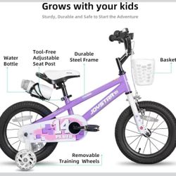 ✌️ JOYSTAR Pluto 12 Inch Kids Bike with Light Up Training Wheels, Kids' Bicycle for Girls Age 3-5Years, Children Bikes