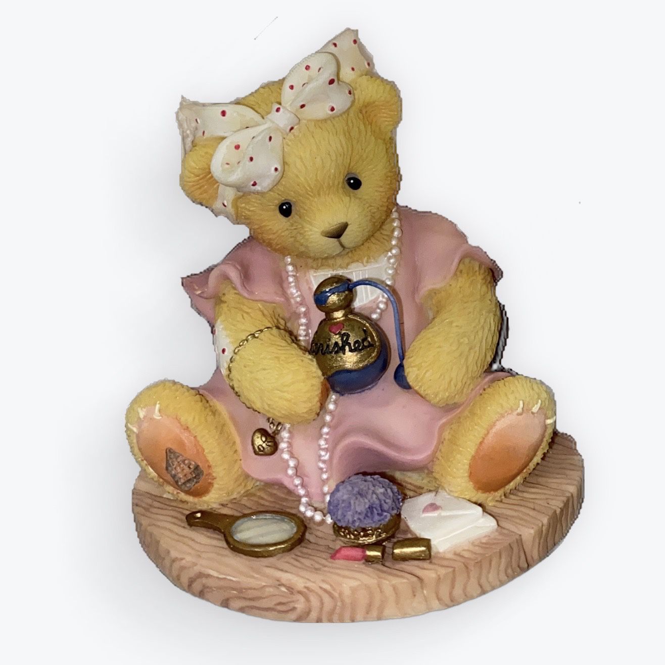 Cherished Teddies “You make me feel beautiful inside” Ava Bear With perfume Bottle Figurine