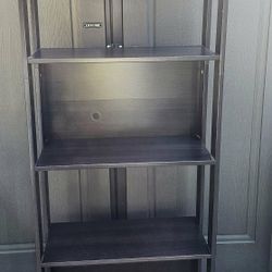 BLACK  AND WOOD SHELF UNIT