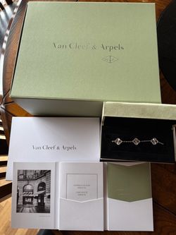 Van Cleef and Arpels White Gold Guilloche Bracelet