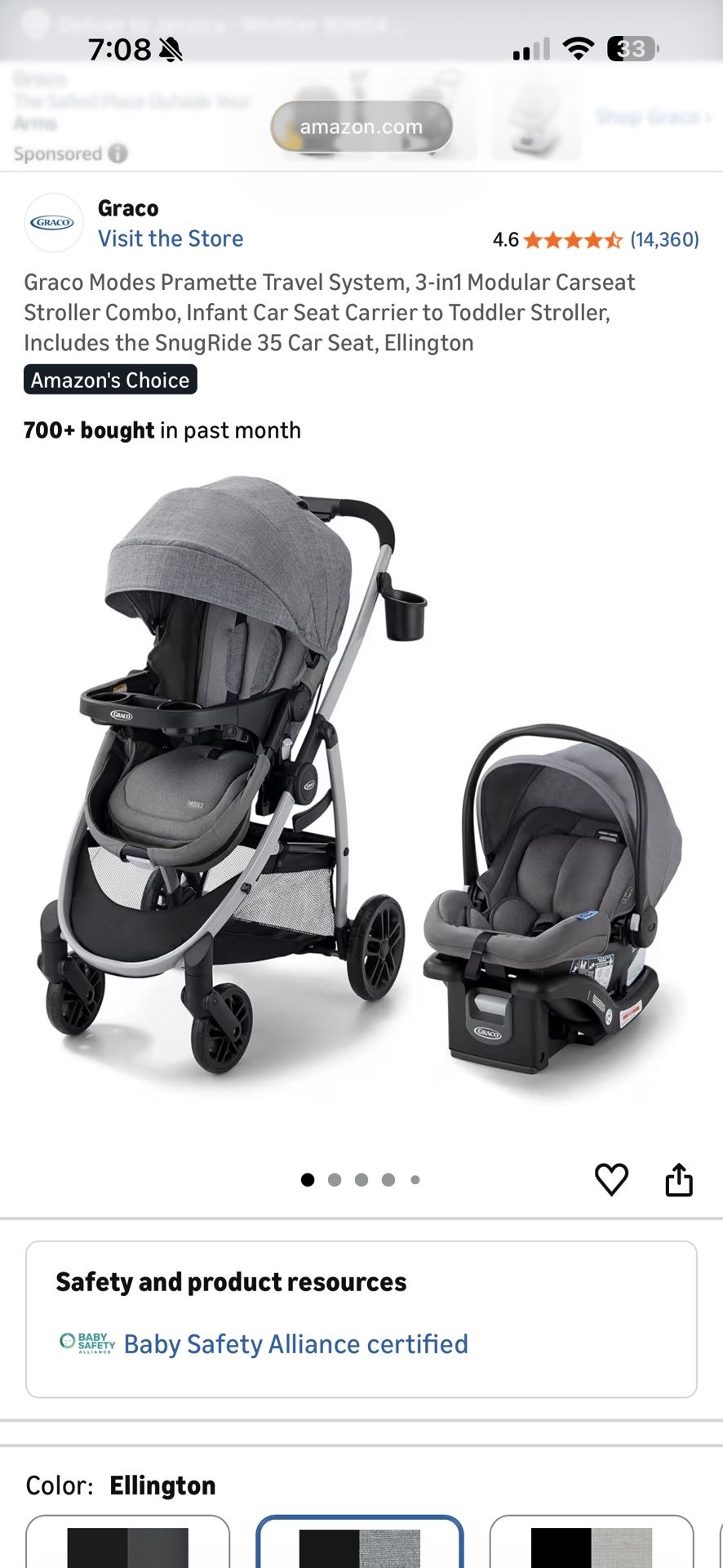 Graco 3 in 1 Stroller & Infant Car seat