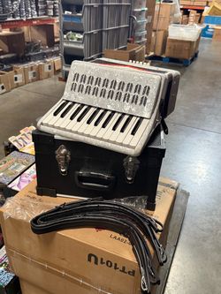 Piano Accordion with Case and Straps