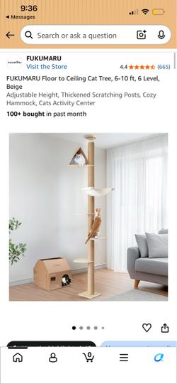 FUKUMARU Floor to Ceiling Cat Tree 6-10 ft