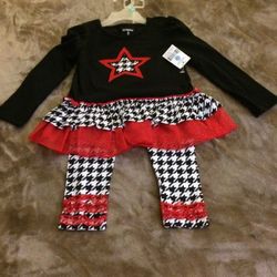 Girls Toddler 2pcs Hounds Tooth pants set