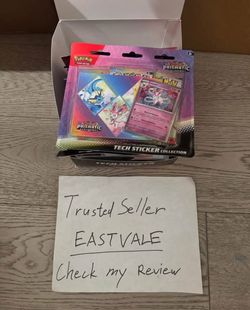 Pokemon Prismatic Evolutions Sylveon Tech Sticker Collection Blister Pokémon Display Case of 12