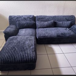 L Shaped Corduroy Sofa
