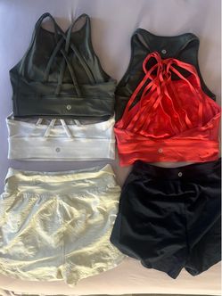 4 pcs Lululemon Sports Bras (size 6)and  2 Athletic Shorts (size 2)Bundle